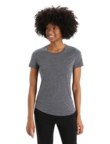 Women's Icebreaker Merino Sphere II Short Sleeve T Shirts Midnight Heather | CA 1379GSOL